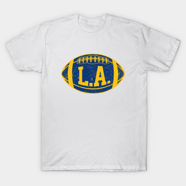 LA Retro Football - White T-Shirt by KFig21